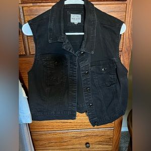 Black jean vest